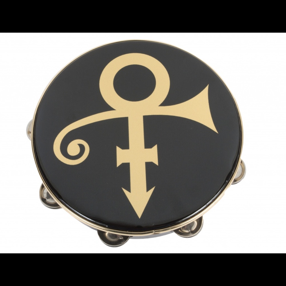 PRINCE & N.P.G. TOUR STAGE USED TAMBOURINE 1993 W/ BONUS PICTURE DISC & TICKET